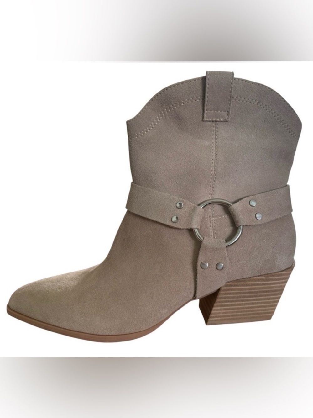 Open Edit Enzo Western Suede Boots – Taupe, Size 9, NWOB
